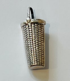 Vintage Sterling Silver Nantucket Basket Pendant - Broach