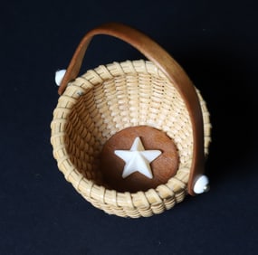 Ashlie Emery Miniature Round Open Swing Handle Nantucket Basket, circa 2011