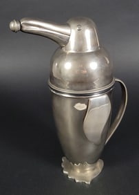 Vintage Art Deco Style Silver Plated Penguin Cocktail Shaker