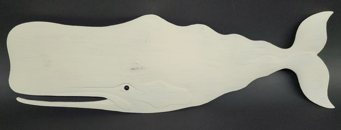 Folk Art Carved and Painted Moby Dick Sperm Whale Plaque