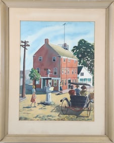 Watson Cady Watercolor "Old Customs House Nantucket, Main St", circa 1940