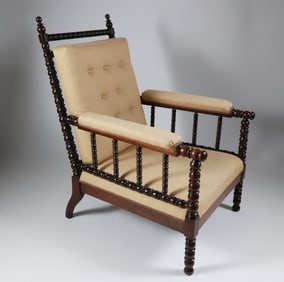 Creme Upholstered Bobbin Chair