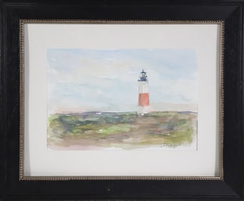 David Lazarus Watercolor on Paper "Sankaty Light, Nantucket"