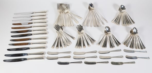 Gorham Sterling Silver Flatware Service for Twelve in the Fairfax Pattern
