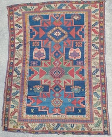 Antique Caucasian Lesghi Star Oriental Carpet Rug