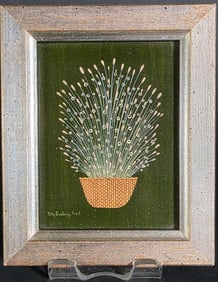 Miniature Polly Bushong Oil on Board, "Floral Still Life", Nantucket Painting, circa 1976