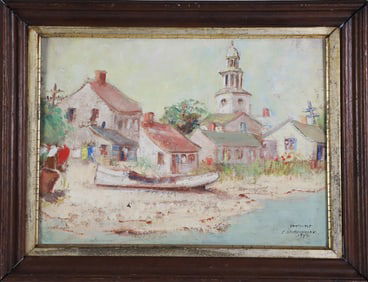 E. Morehouse Oil on Board "Nantucket Shoreline", circa 1947