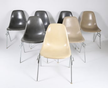 Seven Eames for Herman Miller Stacking DSS Chairs