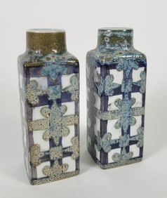 Pair of Nils Thorsson Royal Copenhagen Mid Century Modern Vases