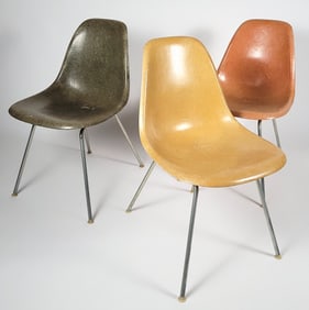 Three Eames for Herman Miller Fiberglass Shell Chairs