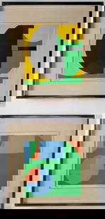 Pasquale Nini Santoro (1933-2022) Italian Modernist Abstract Serigraph Prints: Pasquale Nini Santoro (1933-2022) Italian Modernist Abstract Serigraph Prints, mid 20th century, 47/125 and 21/25 limited editions, each signed lower right, Santoro was a member of the Gruppo Uno mode