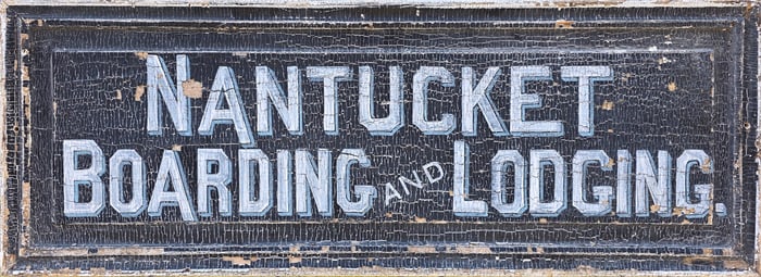 Antique Style Painted Nantucket Boarding and Lodging Trade Sign