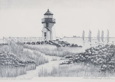 Ruth Haviland Sutton Etching "Brant Point, Nantucket"