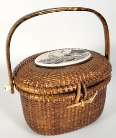 Vintage 1976 Paul Whitten Nantucket Basket Purse