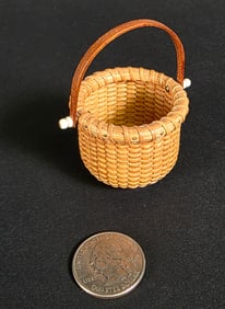 Finely Woven Miniature Nantucket, "Half Egg", Basket