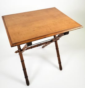 19th C. French Carved Faux Bamboo Folding Occasional Table
