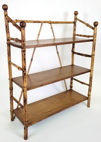 Antique 19th Century Bamboo Table Top Shelf Etagere