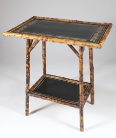 Antique Two-Tier Bamboo Stand