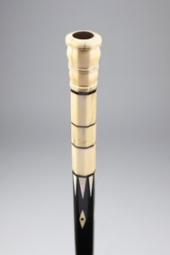 Whaler Made Crown Knob Walking Stick, 19th Century