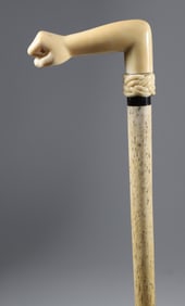Whaler Made Clenched Fist Cane, 19th Century