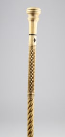 Whaler Made Crown Knob Walking Stick, mid 19th Century