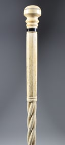 Whaler Made Mushroom Grip Walking Stick, mid 19th Century