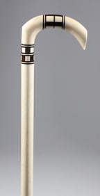 Whaler Made Curved Handle Cane, 19th Century