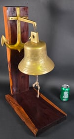 Vintage Brass Anchor and Ships Bell, 20th century