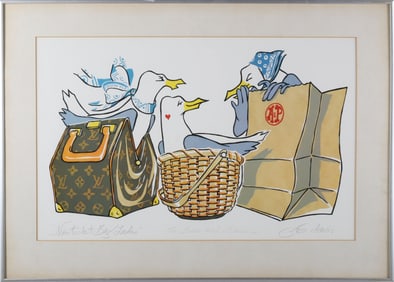 George Davis Lithograph "Nantucket Bag Ladies"