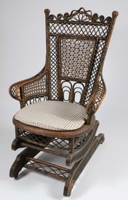 Haywood-Wakefield Wicker Lollipop Rocking Chair