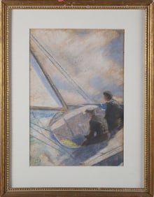 Early Eric Sloane Pastel "Sailing Day"