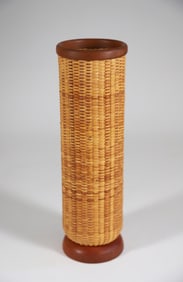 Ed Lariviere Basket Vase Inset Signature Disc