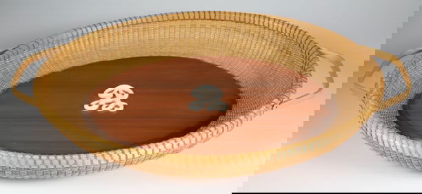 Jean M. Valerio Woven Double Handle Nantucket Tray, circa 2012