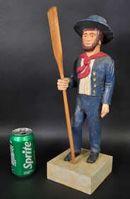 Folk Art Carved and Painted Figural Jack Tar Sailor Sculpture, 20th century