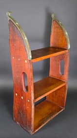 Vintage Oak and Brass Hanging Yacht Boat Ladder