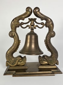 Vintage Brass Figural Dolphin Submariners Ships Bell