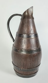 Antique English Oak Bound Cider Pitcher