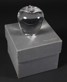 Signed Steuben Crystal Apple with Original Box