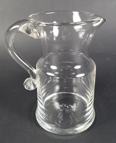 Vintage Simon Pearce Handblown Clear Glass Drink Pitcher