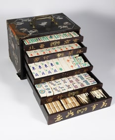 Antique Mah Jong Game Box