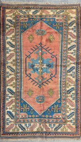 Vintage Turkish Kazak Style Oriental Rug