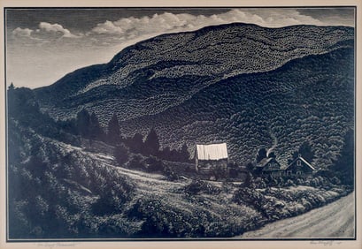 Asa Cheffetz (1896-1965) Wood Engraving Print "In Deep Vermont"