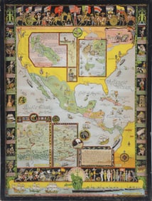 Jo Mora Art Deco Whimsical Advertising Map of North America