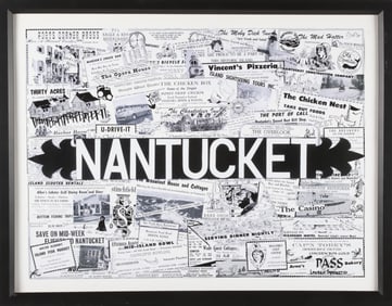 Black and White Nantucket Restaurant Ephemera Poster