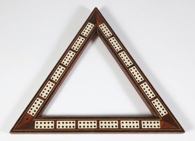 Antique Sailor Made Triangular Cribbage Board