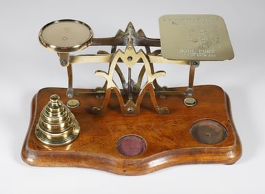 Vintage Brass Postal Rates Scale