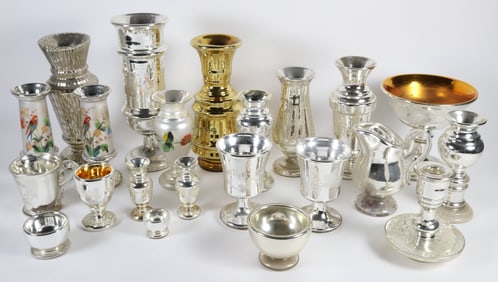 Large Collection of Antique Mercury Glass