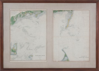 1877 Hand Colored Charts "Entrance To Nantucket Sound"