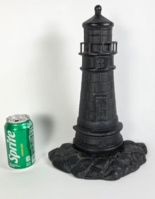 Oversized Cast Iron Figural Light House Doorstop
