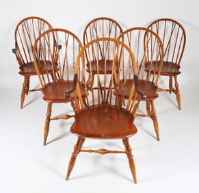 Six Warren Chair Works Windsor Dining Chairs